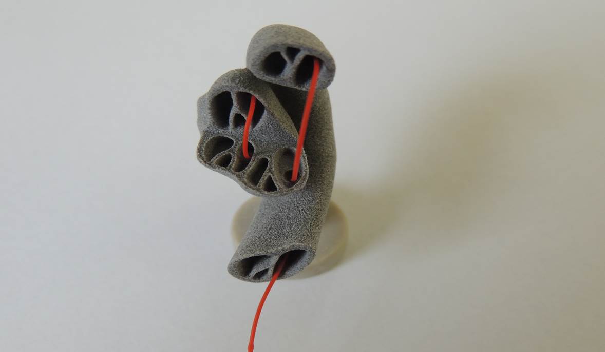 Hörschnecke mit Elektrode im 3D-Druck